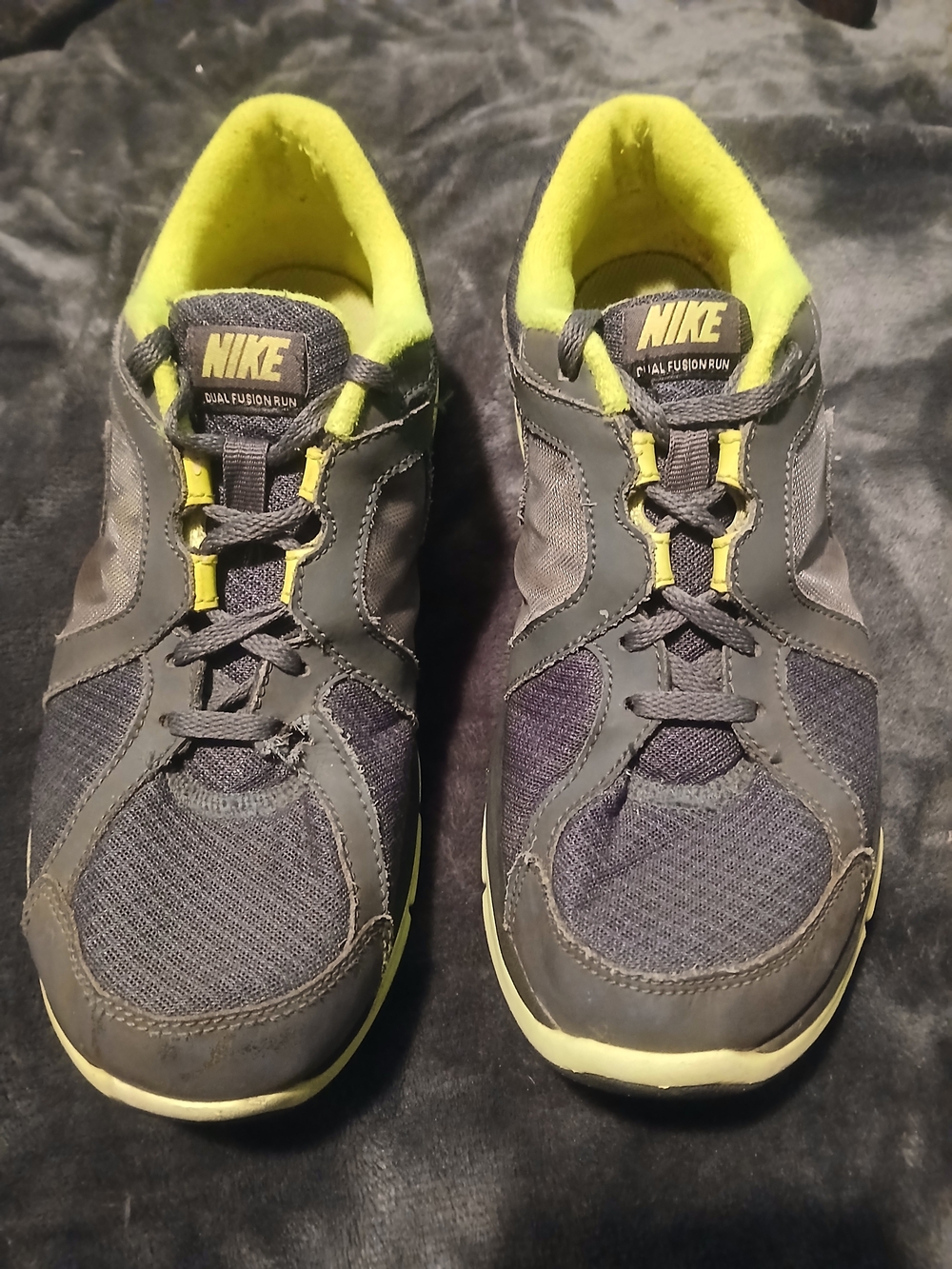 Nike Gray and Neon Yellow Running Sneakers